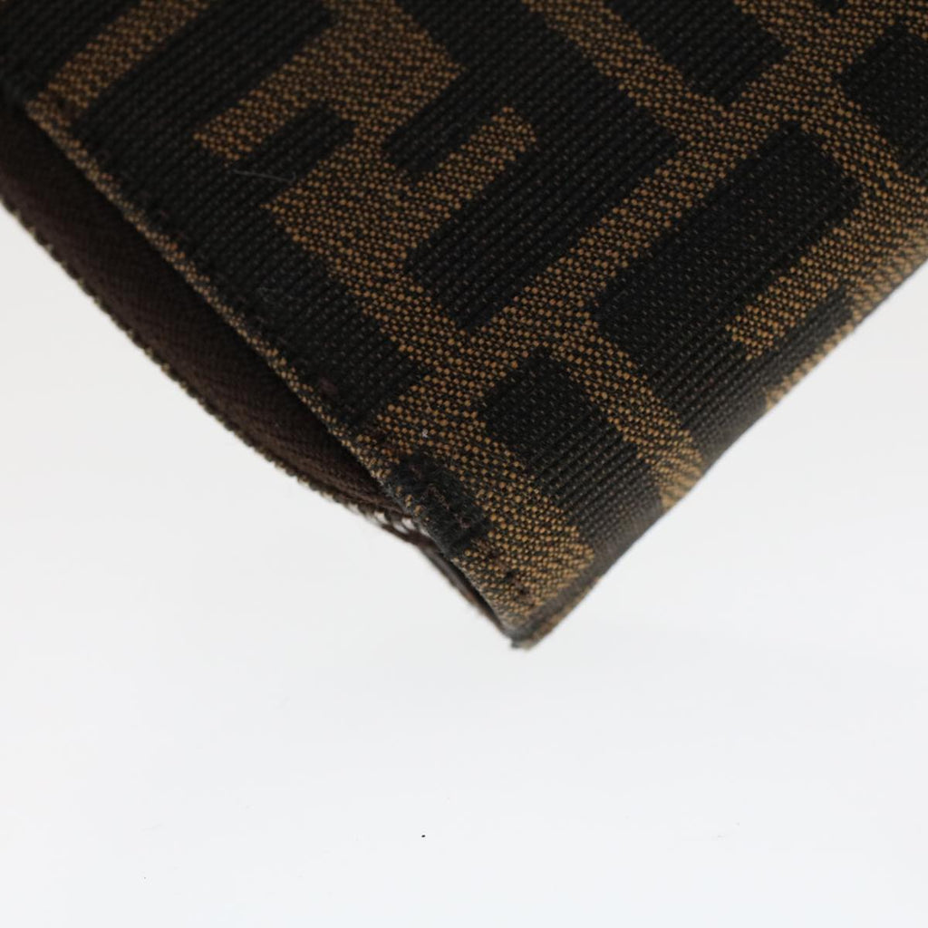 FENDI Zucca Canvas Wallet Black Brown 45939