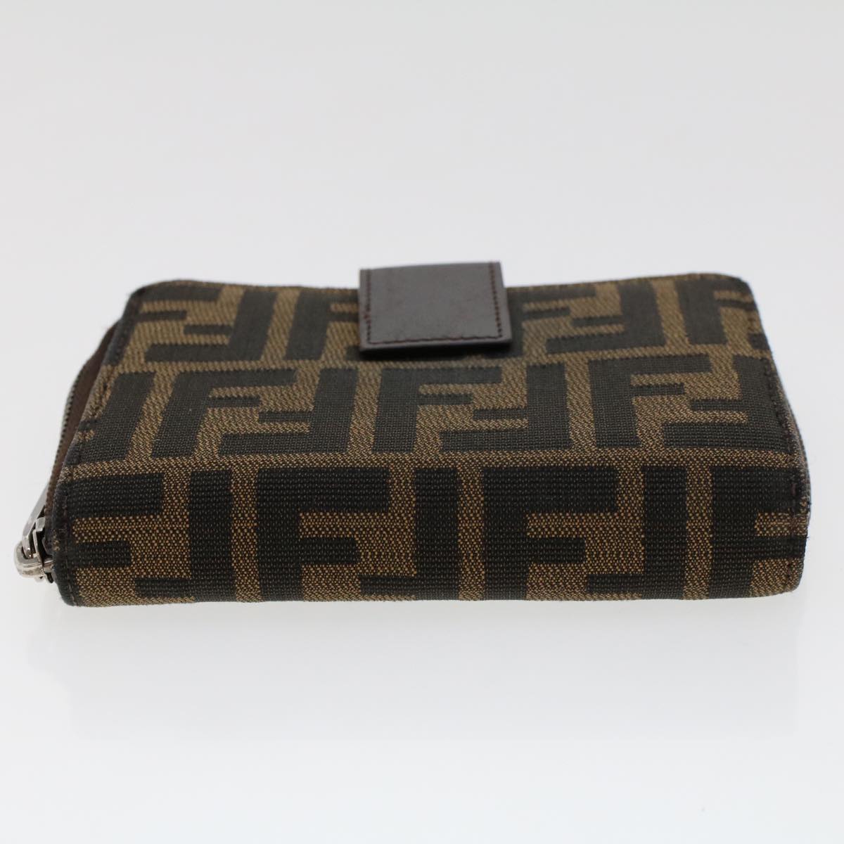 FENDI Zucca Canvas Wallet Black Brown 45939