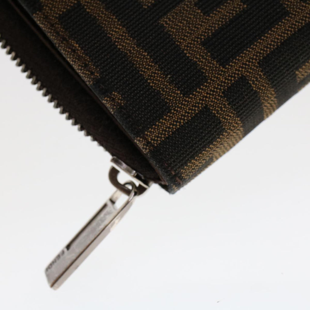 FENDI Zucca Canvas Wallet Black Brown 45939
