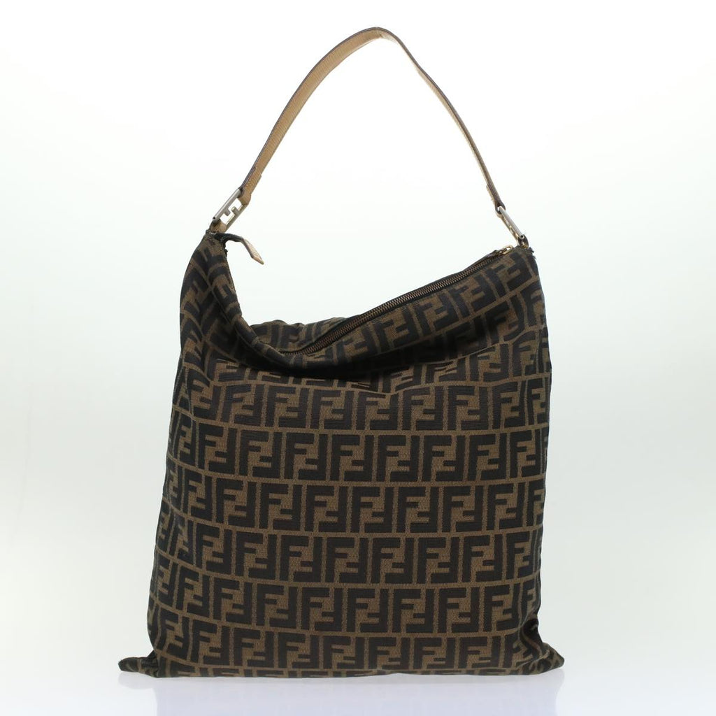 FENDI Zucca Canvas Hand Bag 2Set Black Brown 45973
