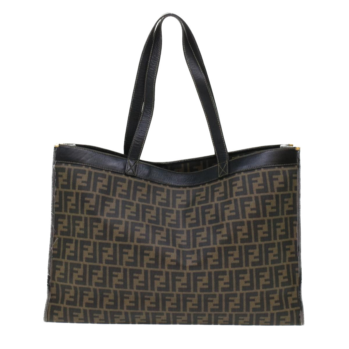 FENDI Zucca Canvas Hand Bag 2Set Black Brown 45973