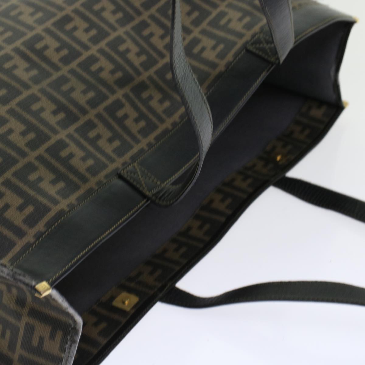 FENDI Zucca Canvas Hand Bag 2Set Black Brown 45973