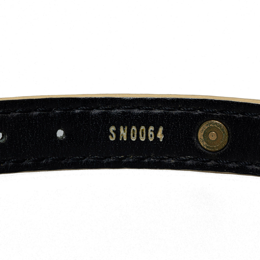 Black Louis Vuitton Studded Suhali Double Wrap Bracelet