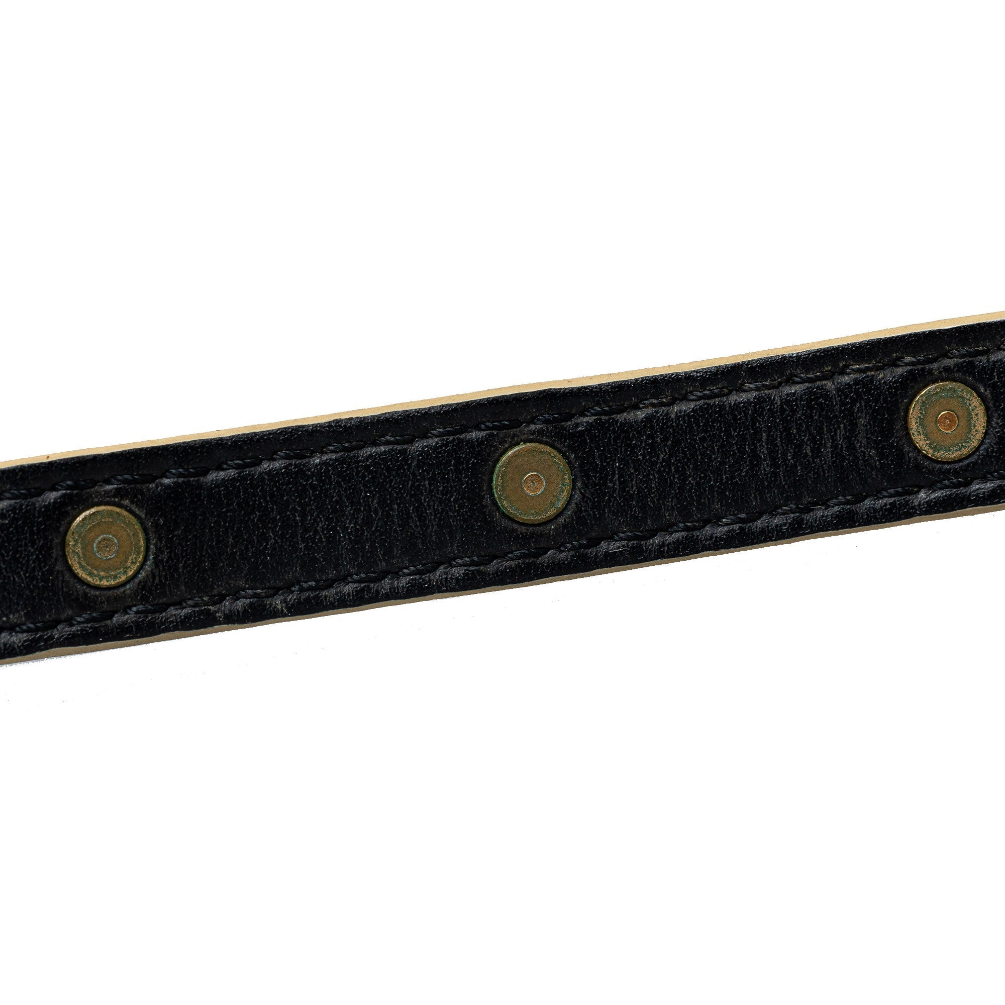 Black Louis Vuitton Studded Suhali Double Wrap Bracelet
