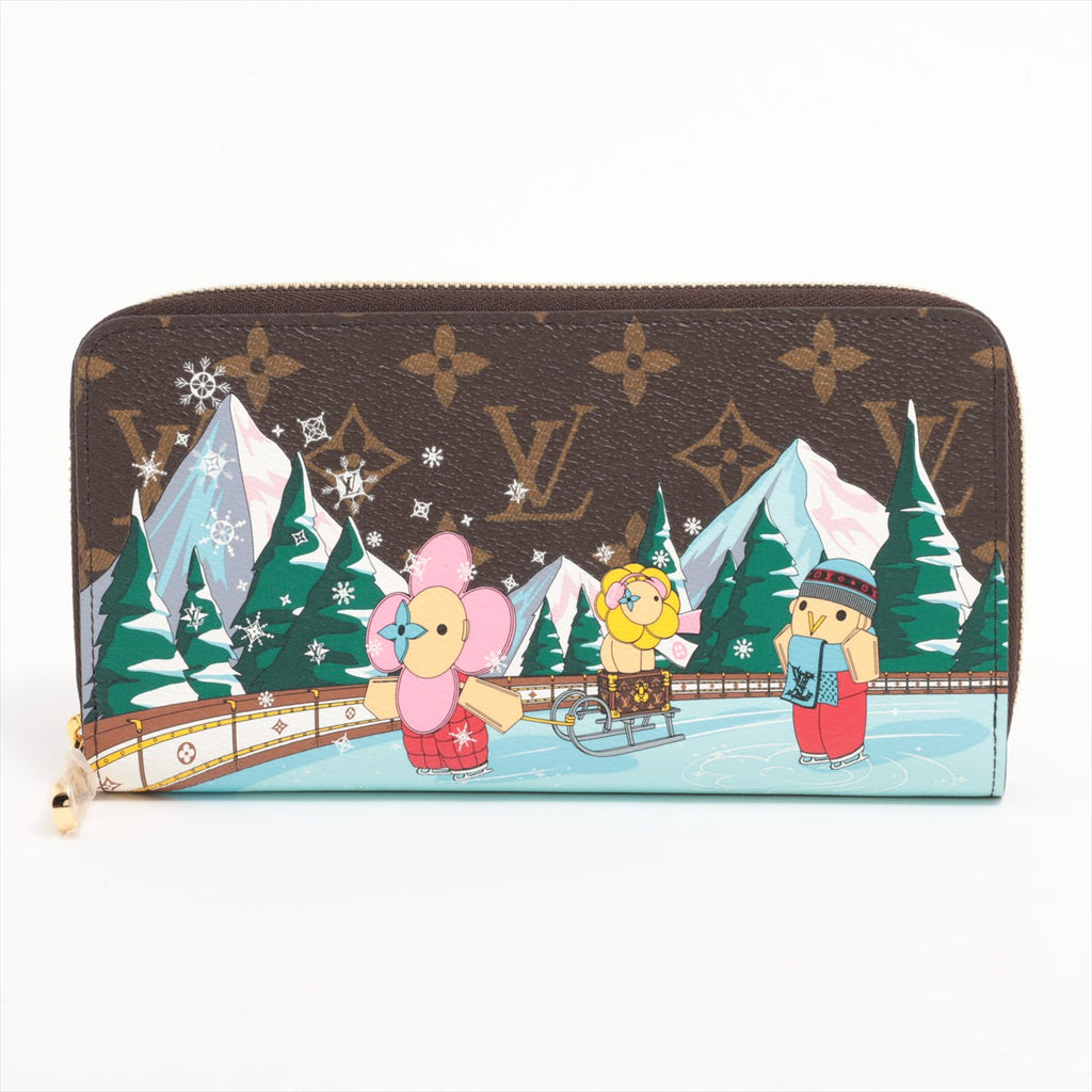 Louis Vuitton Monogram  Wallet M82614 Brown x Pink Round Zip Wallet