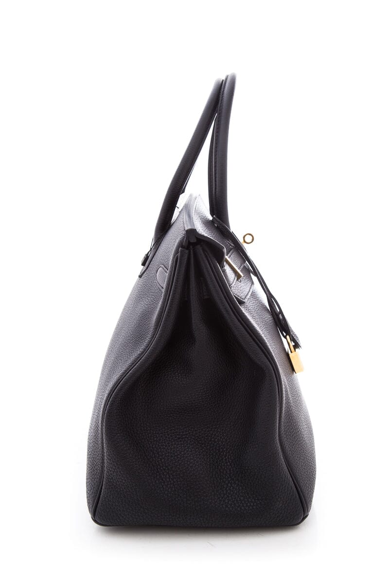 HermÃƒÆ’Ã‚Â¨s 2018  Noir Clemence 35cm Birkin Handbag W/ Gold HW