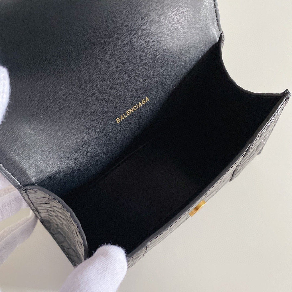 Balen Hourglass XS Handbag In Black, For Women, WomenÃƒÂ¢Ã¢â€šÂ¬Ã¢â€žÂ¢s Bags 7.4in/19cm
