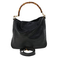 GUCCI Bamboo Shoulder Bag Leather 2way Black 46000