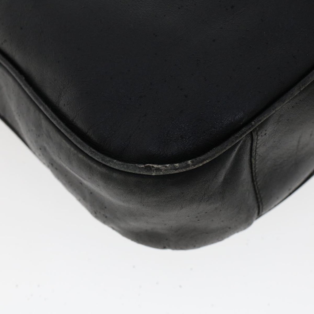 GUCCI Bamboo Shoulder Bag Leather 2way Black 46000