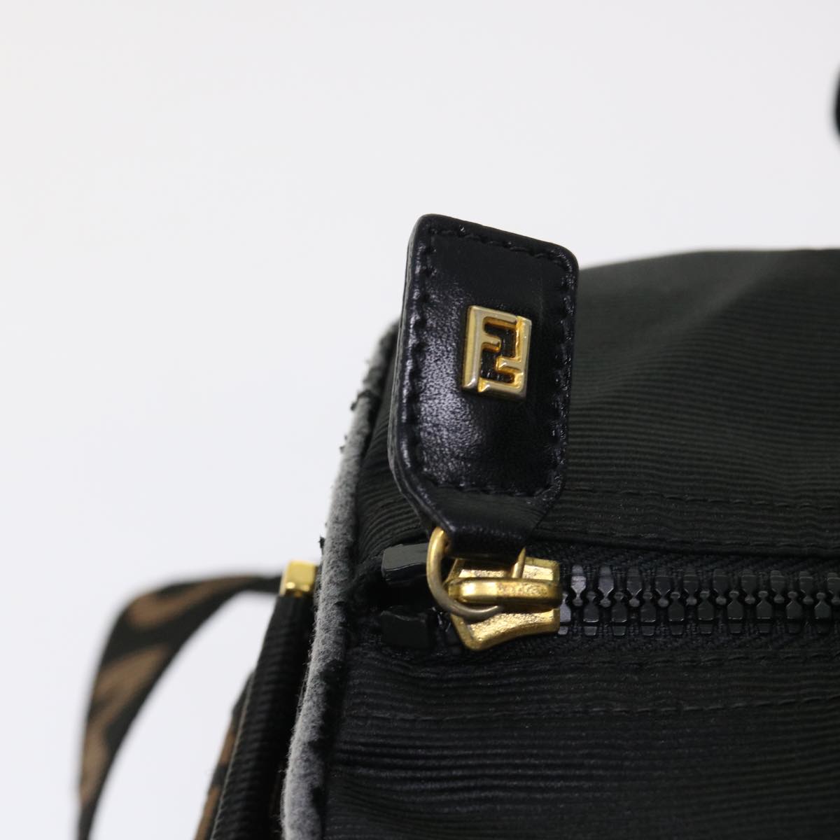 FENDI Boston Bag Nylon 2way Black 46161