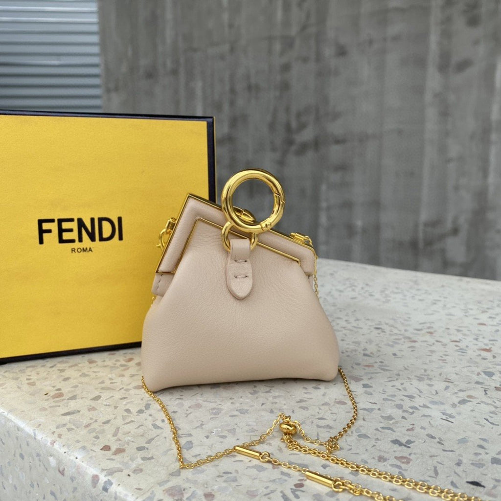 FI Nano First Charm Beige Bag For Woman 10cm/4in
