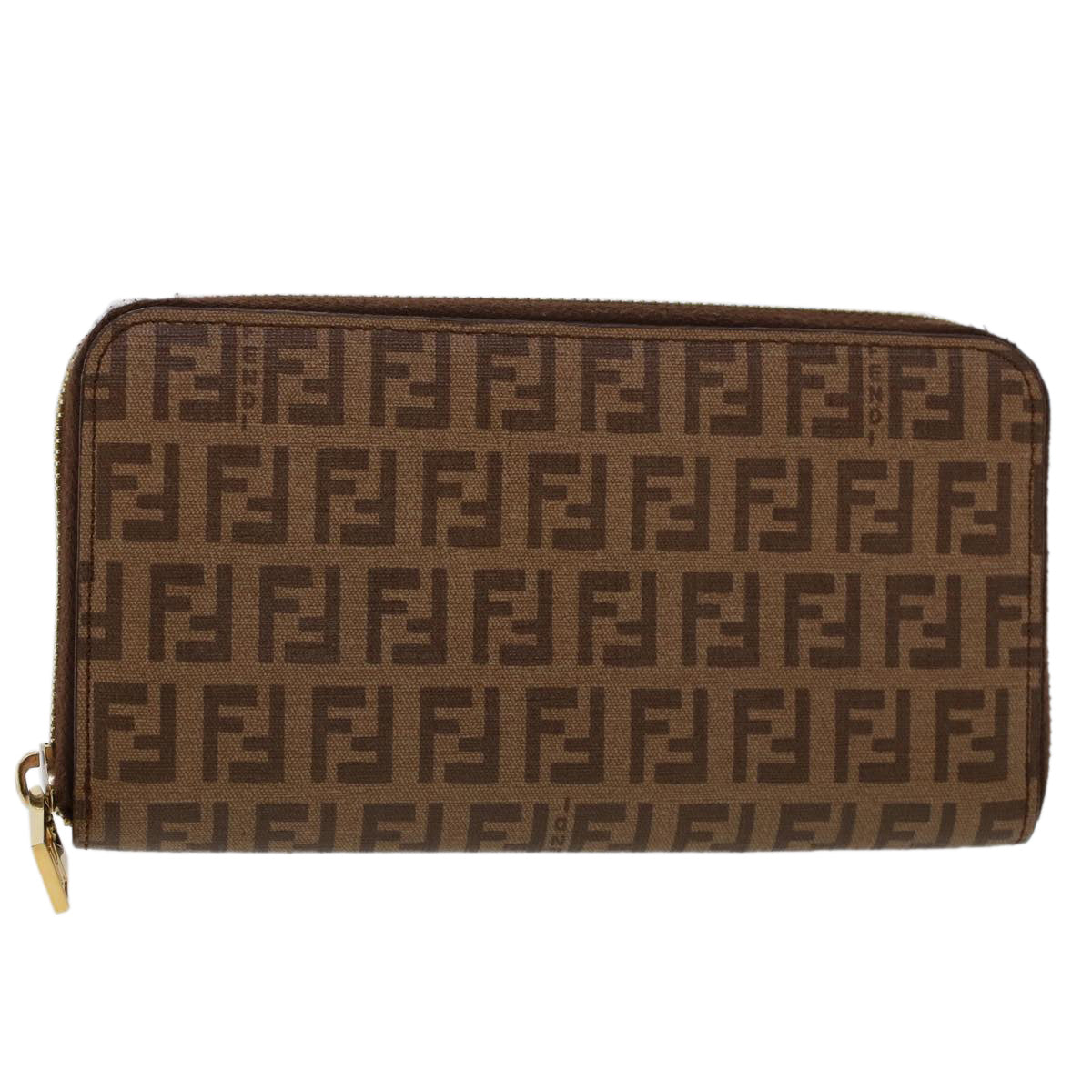 FENDI Zucchino Canvas Long Wallet Brown 46402