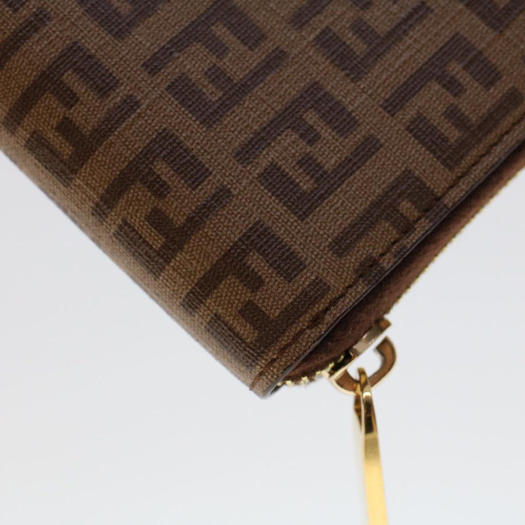 FENDI Zucchino Canvas Long Wallet Brown 46402