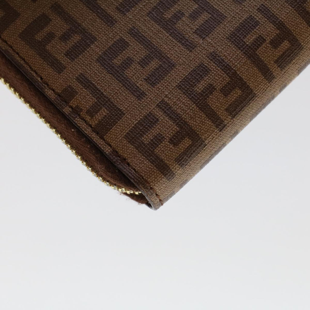 FENDI Zucchino Canvas Long Wallet Brown 46402