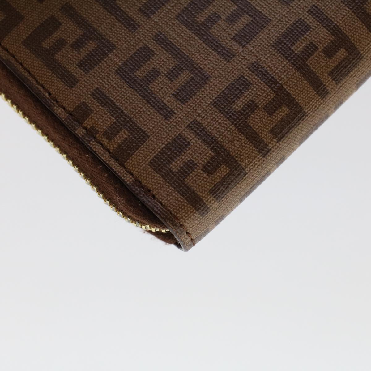 FENDI Zucchino Canvas Long Wallet Brown 46402