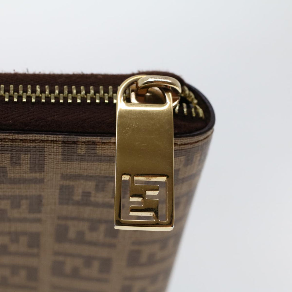 FENDI Zucchino Canvas Long Wallet Brown 46402