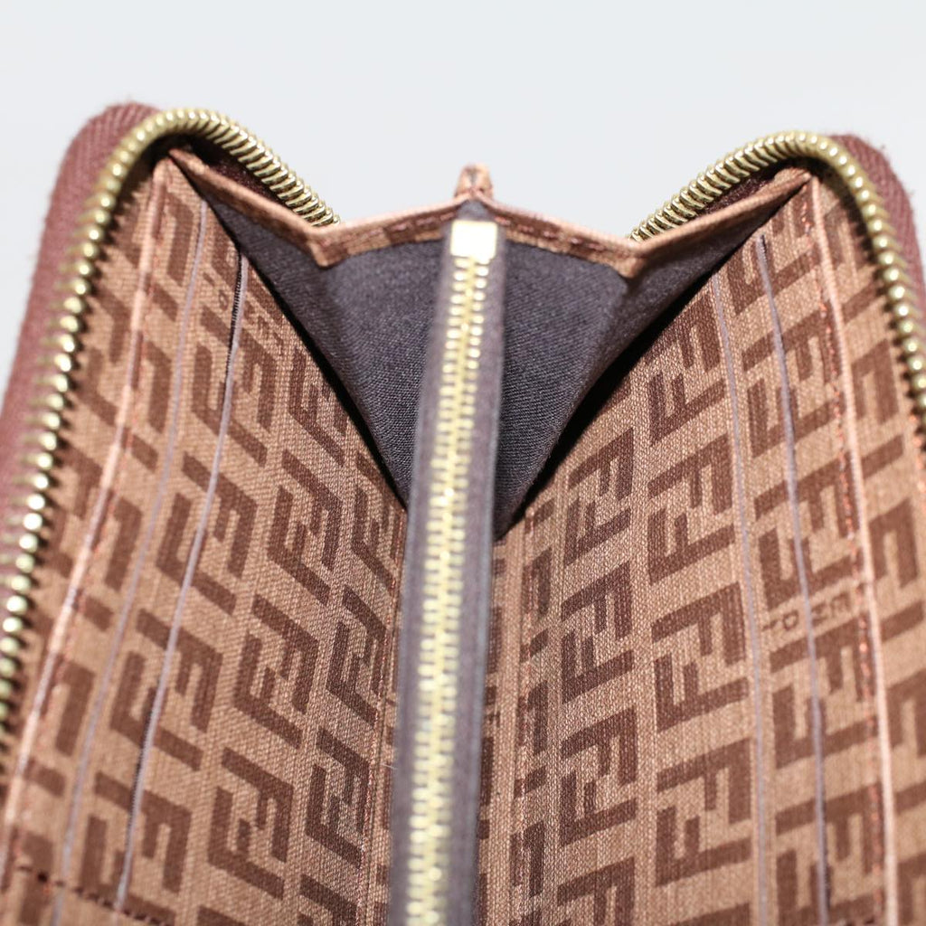 FENDI Zucchino Canvas Long Wallet Brown 46402