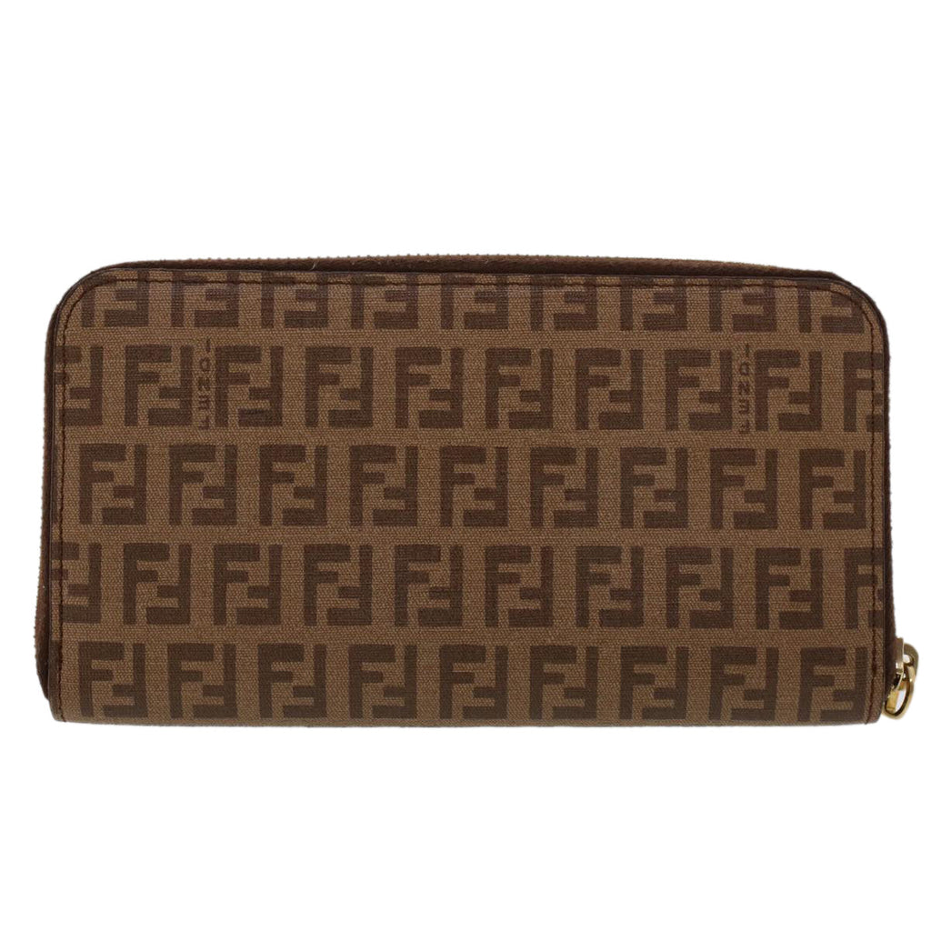 FENDI Zucchino Canvas Long Wallet Brown 46402