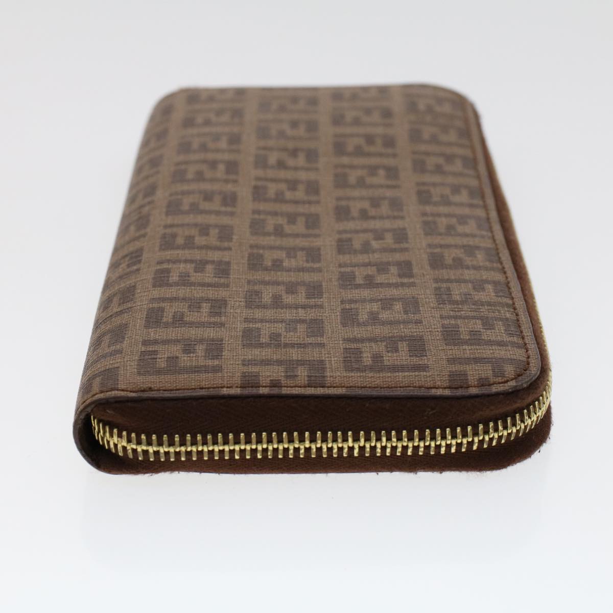 FENDI Zucchino Canvas Long Wallet Brown 46402
