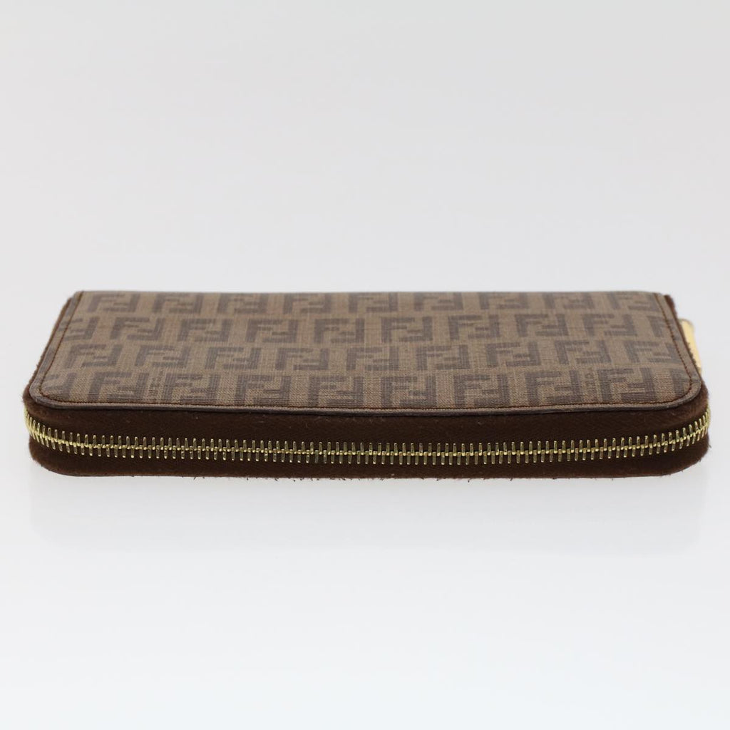 FENDI Zucchino Canvas Long Wallet Brown 46402