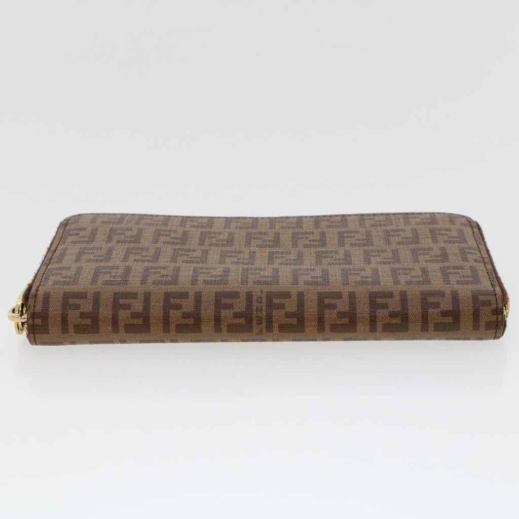 FENDI Zucchino Canvas Long Wallet Brown 46402