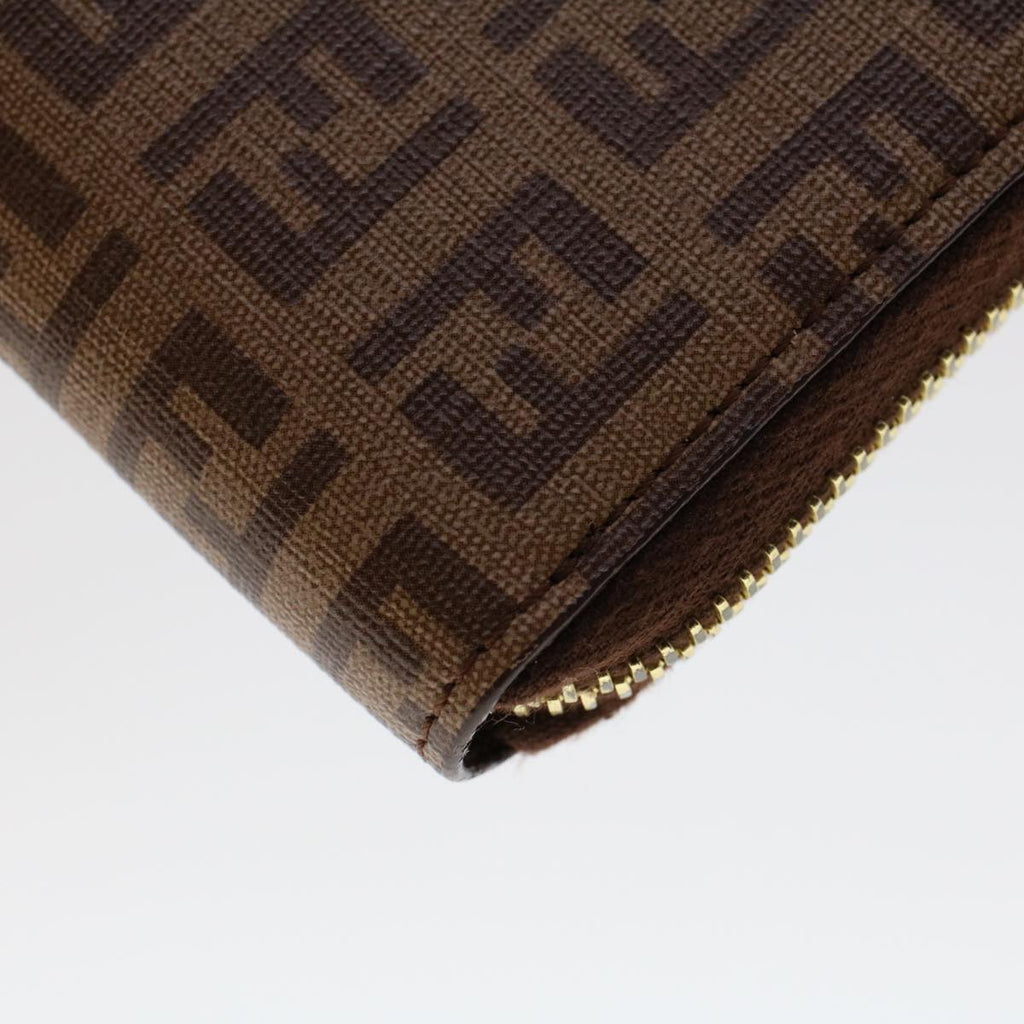FENDI Zucchino Canvas Long Wallet Brown 46402