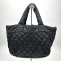 Pre-owned CHANEL Nylon Quilted Small Coco Cocoon Tote Black  LA1465
