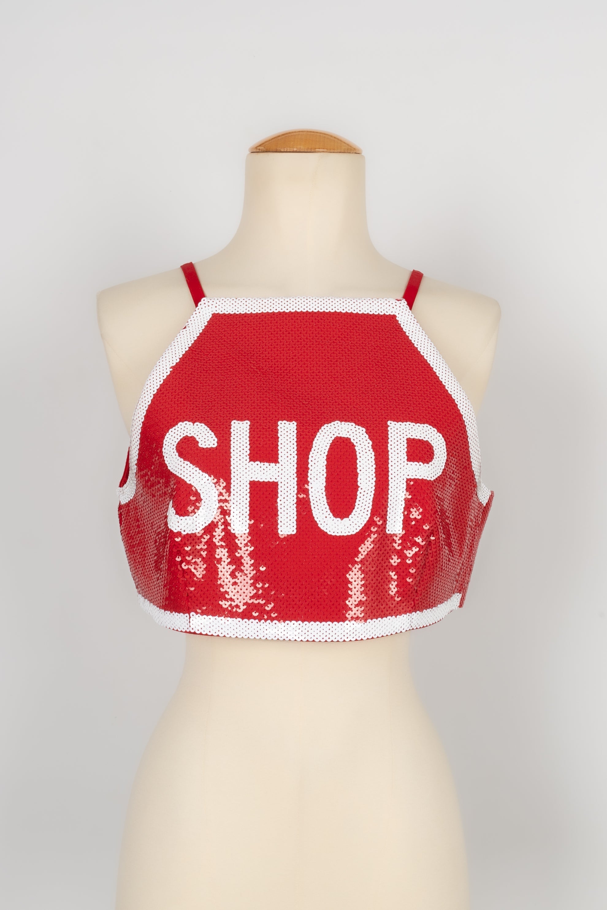 Haut ÃƒÆ’Ã‚Â  paillettes Moschino Printemps 2016
