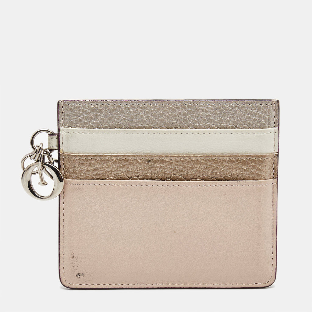 Dior Multicolor Leather Lady Dior Card Holder