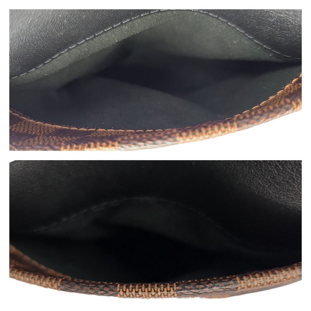 Louis Vuitton Damier Ebene Black Calfskin Maida Hobo