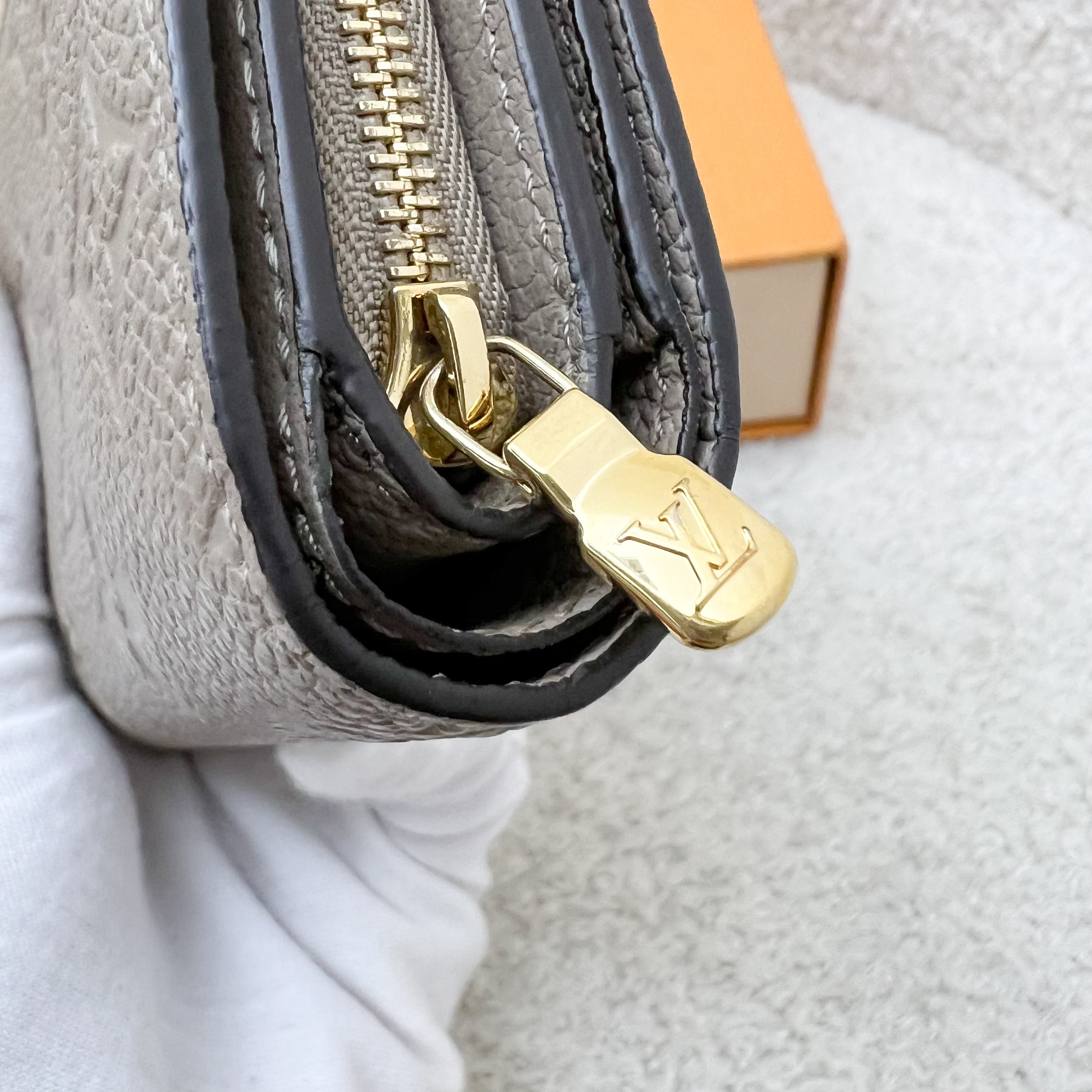 LV Clea Compact Wallet in in Tourterelle Monogram Empreinte Leather and GHW