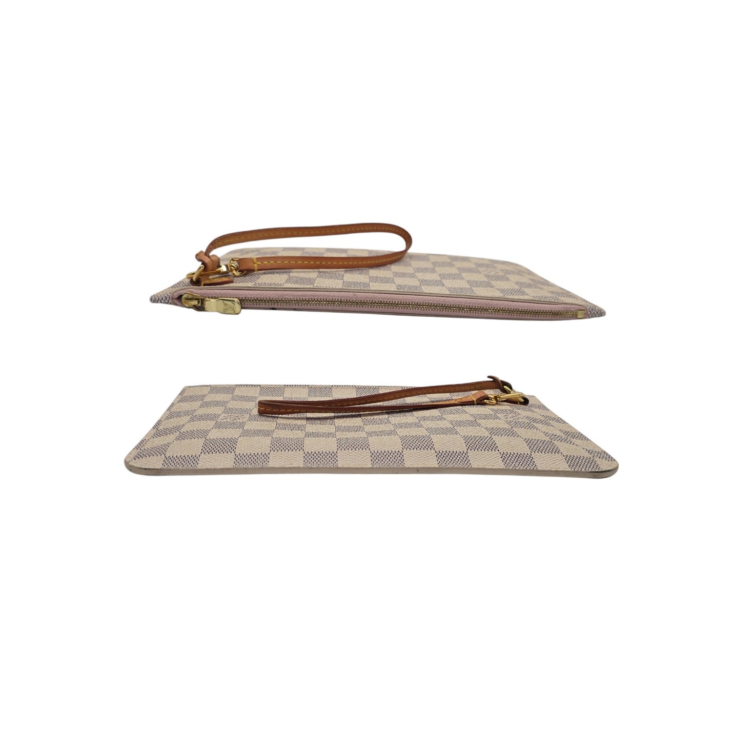 Louis Vuitton Damier Azur Pochette Wristlet Rose Ballerine