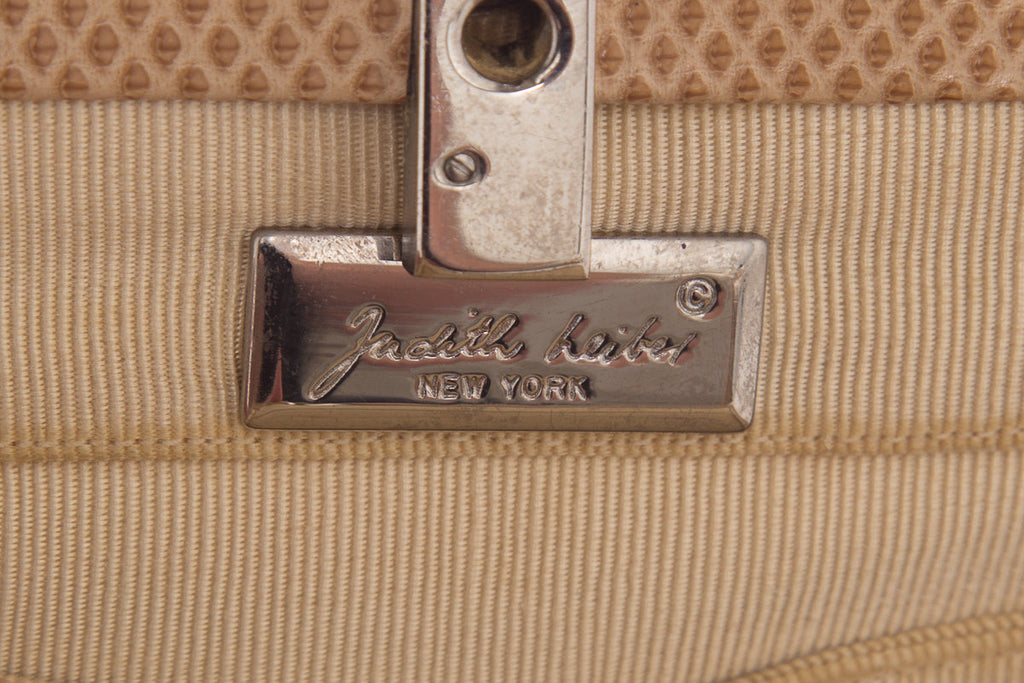 Judith Leiber Vintage Tan Embossed Croc Evening Bag