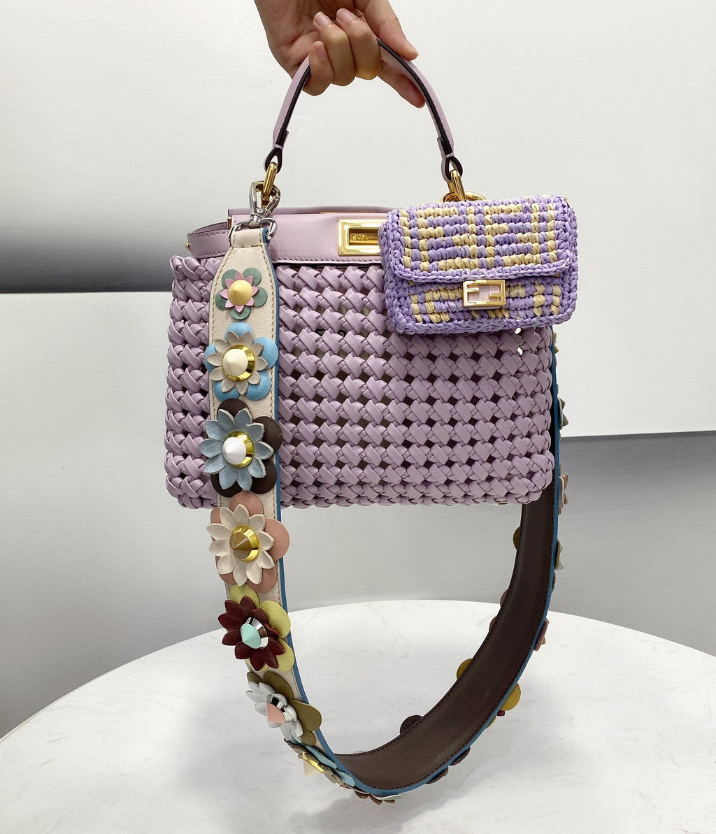 FI GlamI Mini Purple Braided Bag For Woman 18cm/7in