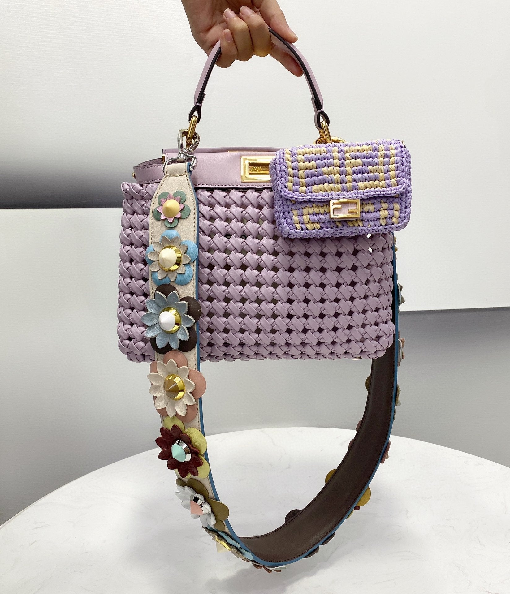 FI GlamI Mini Purple Braided Bag For Woman 18cm/7in