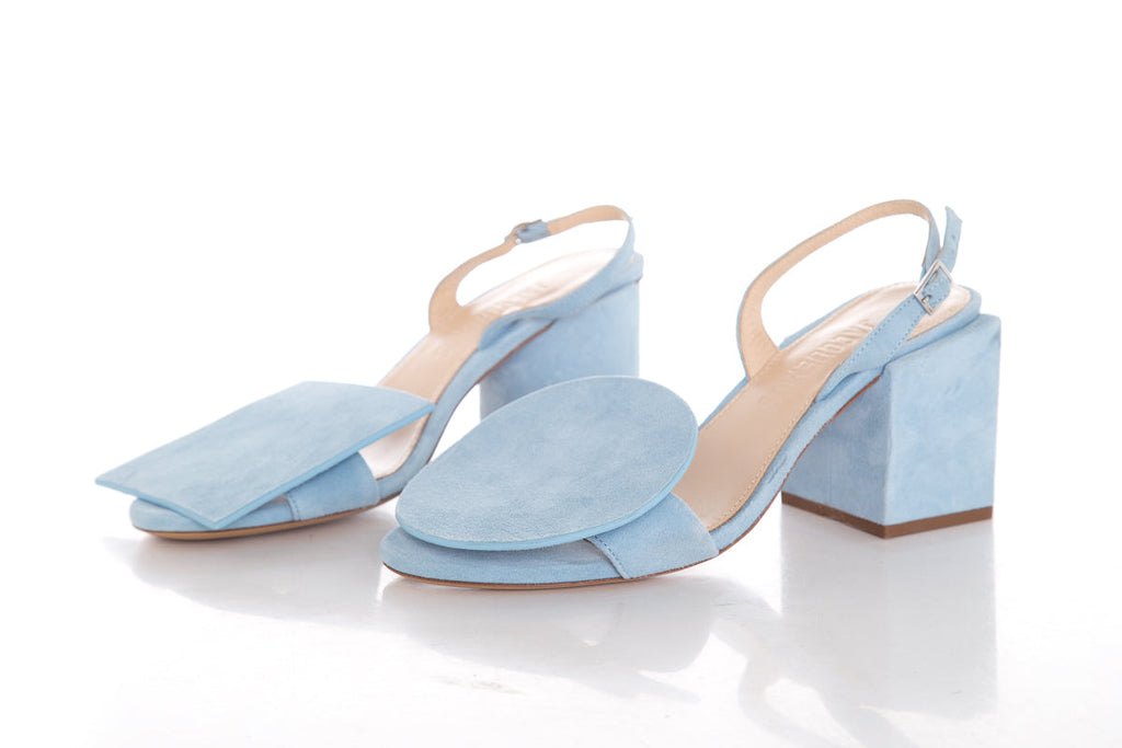 Jacquemus Light Blue Suede Sandals SZ 37