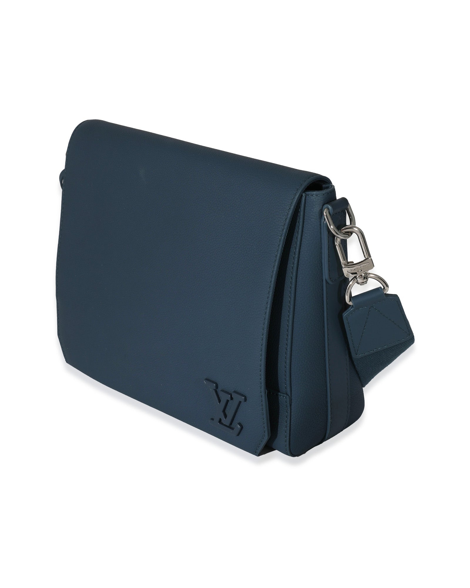 Louis Vuitton Blue Cowhide Aerogram Takeoff Messenger