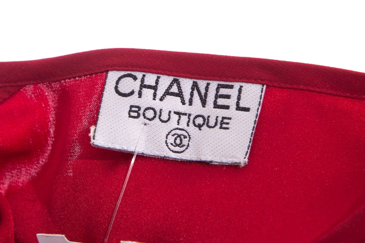 Vintage Chanel Red Quilted Blouse SZ N/A