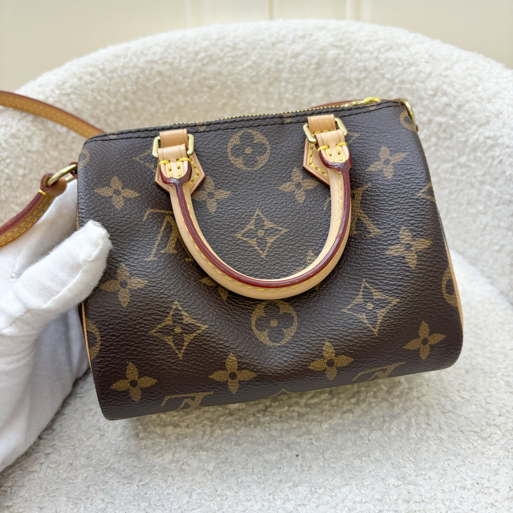 LV Nano Speedy in Monogram Canvas GHW (Non-detachable Strap Version)