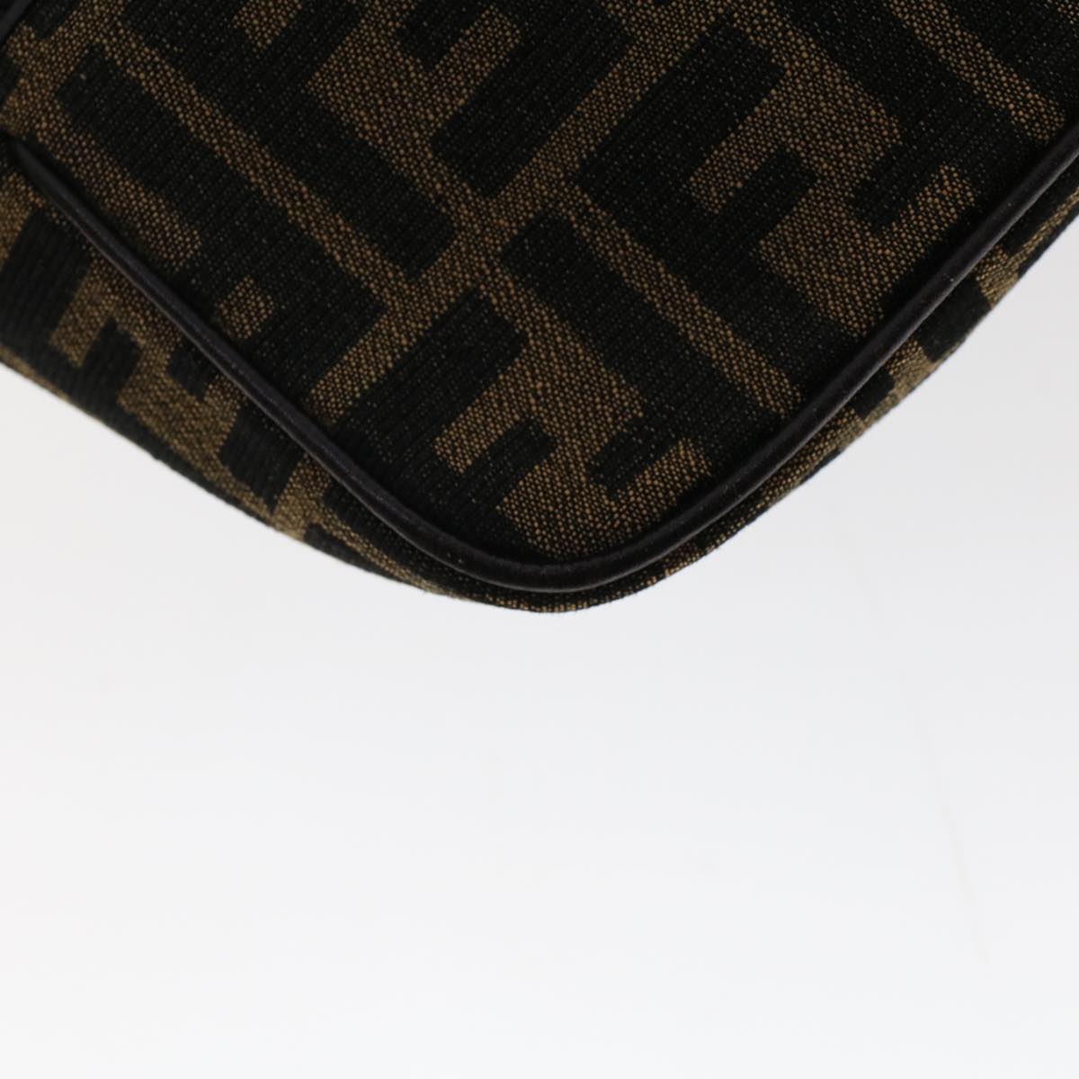 FENDI Zucca Canvas Shoulder Bag Brown Black 47059