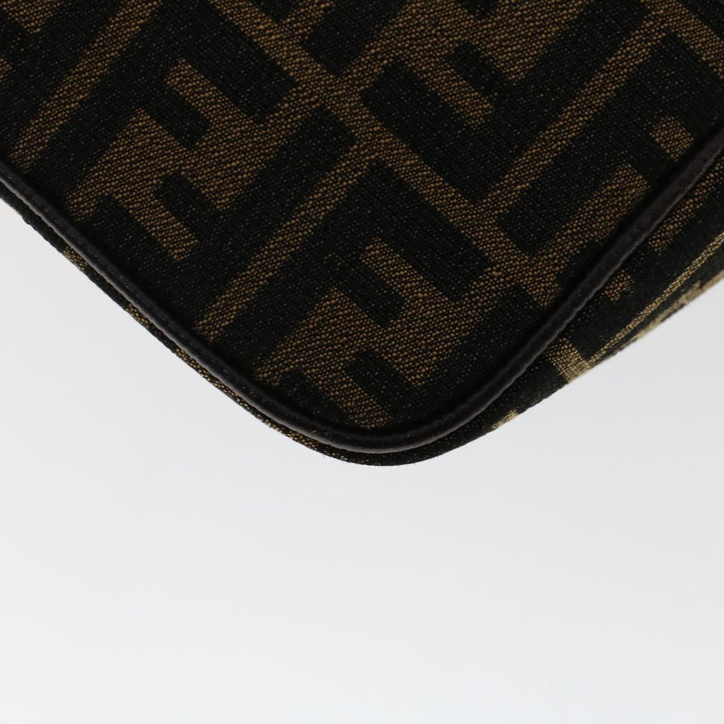 FENDI Zucca Canvas Shoulder Bag Brown Black 47059