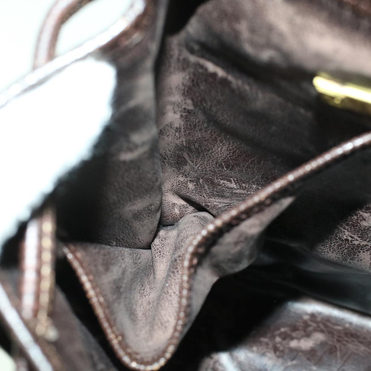 FENDI Zucca Canvas Shoulder Bag Brown Black 47059