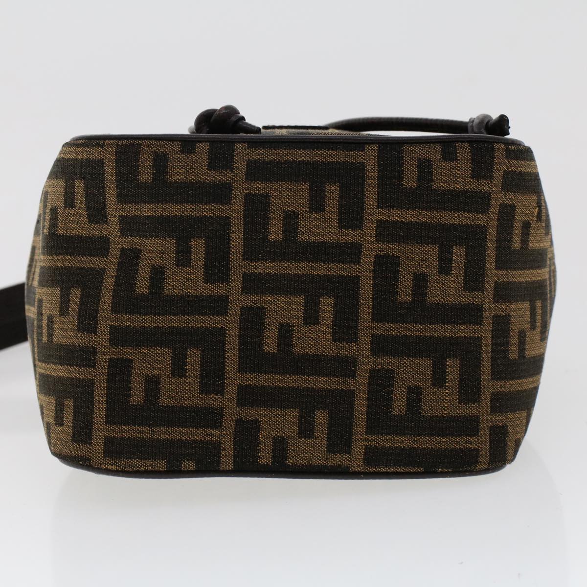 FENDI Zucca Canvas Shoulder Bag Brown Black 47059