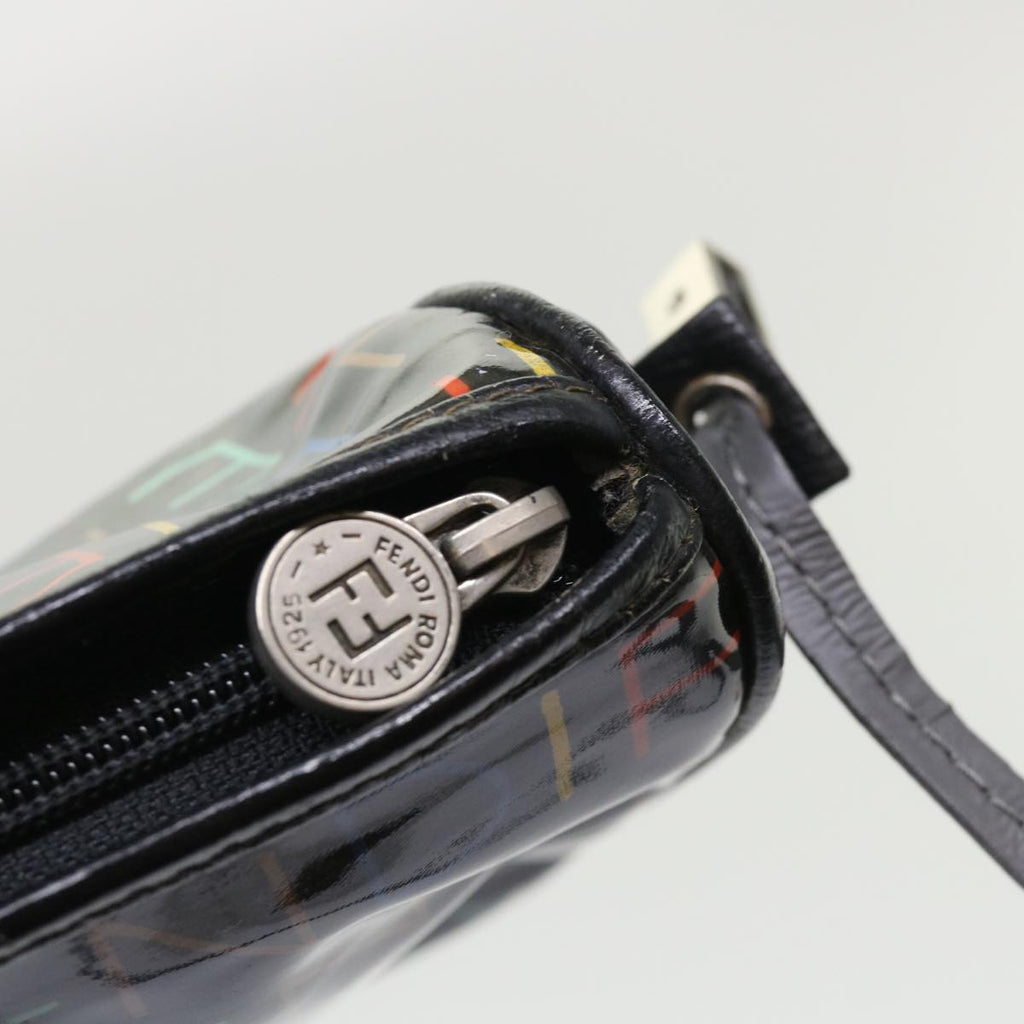 FENDI Shoulder Bag Enamel Black Multicolor 47063