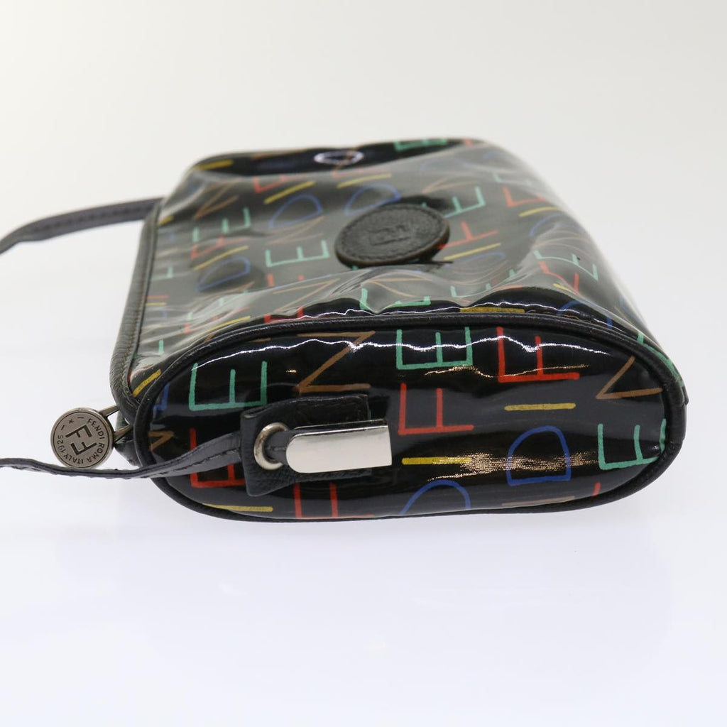 FENDI Shoulder Bag Enamel Black Multicolor 47063