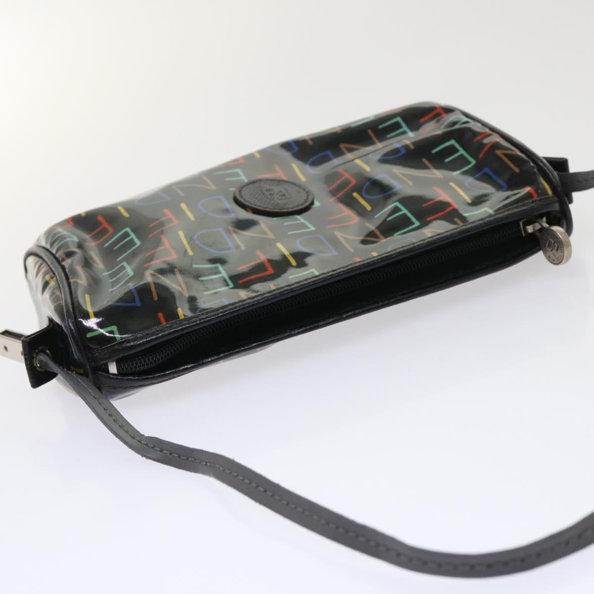 FENDI Shoulder Bag Enamel Black Multicolor 47063
