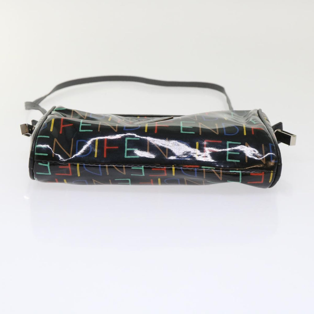 FENDI Shoulder Bag Enamel Black Multicolor 47063