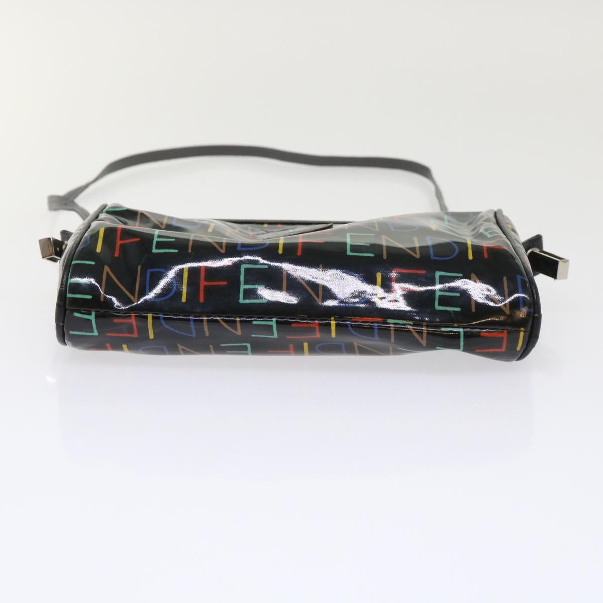 FENDI Shoulder Bag Enamel Black Multicolor 47063