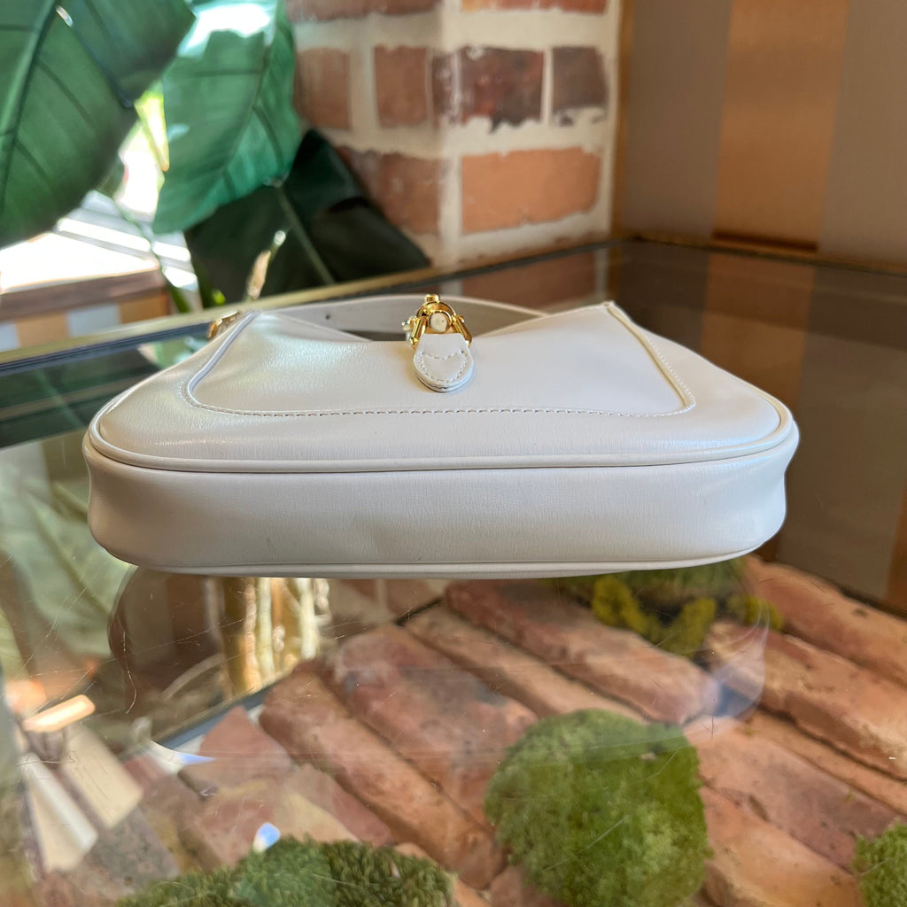 GUCCI Piston Lock Jackie 1961 Small White Shoulder Bag