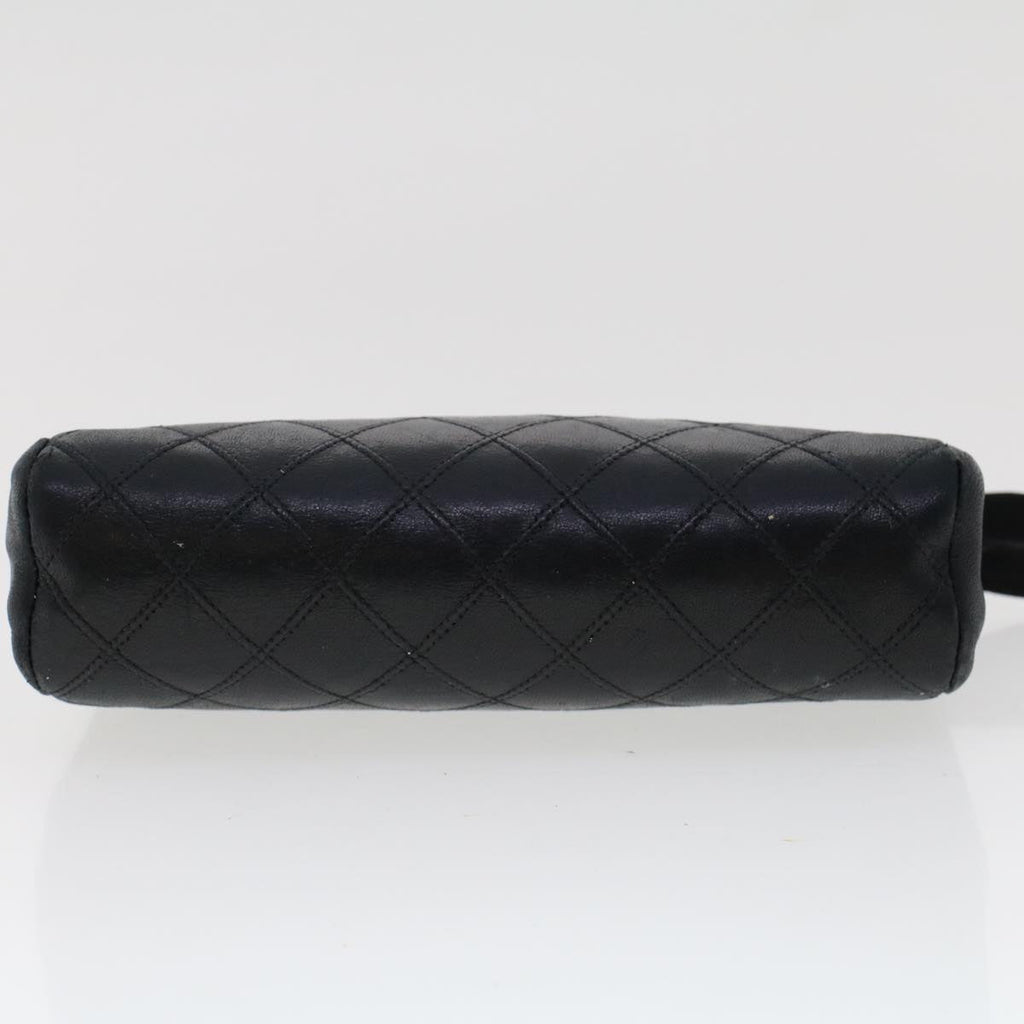 CHANEL Pouch Lamb Skin Black CC 47074
